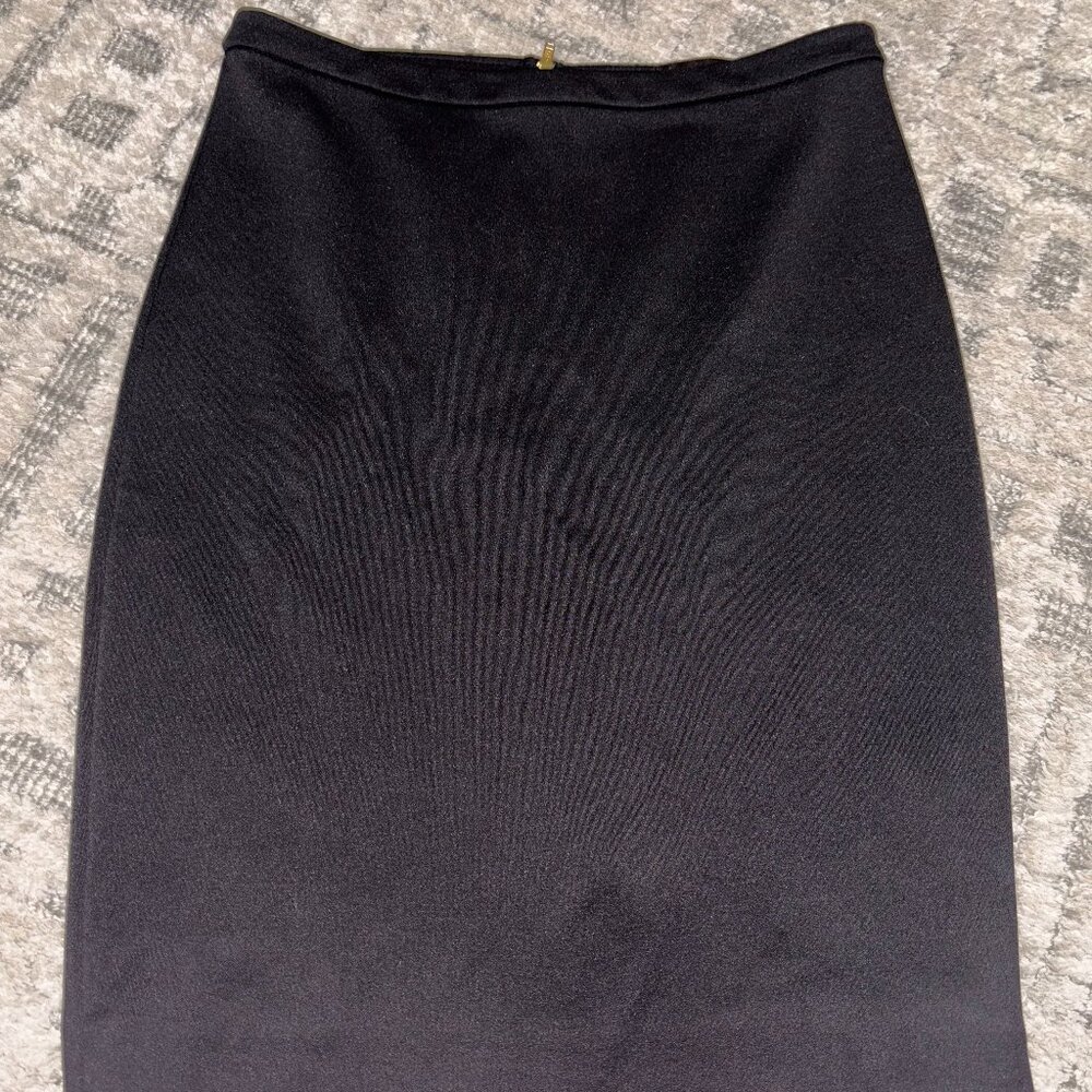 The Limited Black Stretchy Pencil Skirt with Gold Back Zipper, Size 4
